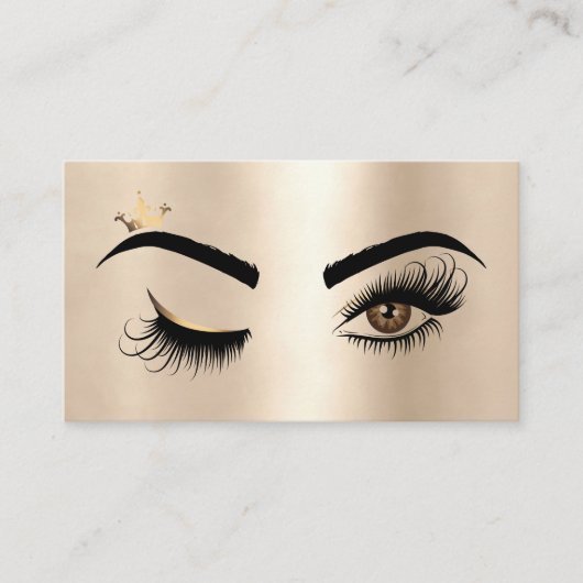 Gold Makeup Wink Eye Beauty Salon Lash Extension Visitenkarte (Vorderseite)