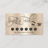 Gold Makeup Wink Eye Beauty Salon Loyalty Card Visitenkarte (Vorderseite)
