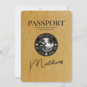 Gold Maldives Pass Einladung zur Hochzeit (Rückseite)