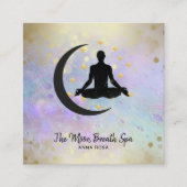 *~* Gold Man + Moon Yoga Meditation Achtsamkeit Quadratische Visitenkarte (Vorderseite)