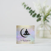 *~* Gold Man + Moon Yoga Meditation Achtsamkeit Quadratische Visitenkarte (Stehend Vorderseite)