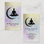 *~* Gold Man + Moon Yoga Meditation Achtsamkeit Visitenkarte (Vorne/Hinten)
