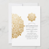 Gold Mandala Annaprashan Erste Reisfeier Einladung (Vorderseite)