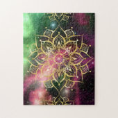 Gold Mandala Aquarellnebel Yoga Zen Puzzle (Vertikal)