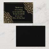 Gold Mandala auf Black Danke Karte (Vorne/Hinten)