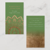 Gold Mandala auf Green Yoga Visitenkarte (Vorne/Hinten)