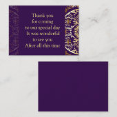 Gold Mandala auf Lila Dankeskarte Mitteilungskarte (Vorne/Hinten)