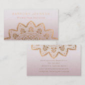 Gold Mandala auf Mauve Shimmer Visitenkarte (Vorne/Hinten)