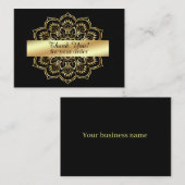 Gold Mandala auf schwarzem Hintergrund Vielen Dank Mitteilungskarte (Vorne/Hinten)