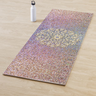 Gold Mandala auf Shimmery Speckled Yogamatte