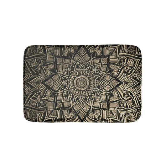 Gold Mandala Bath Mat Badematte (Vorderseite)