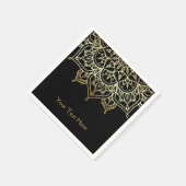 Gold Mandala Black Chic Modernes Glam Party Serviette (Ecke)