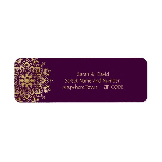 Gold Mandala Blühe auf Lila Eggplant Plum (Vorne)