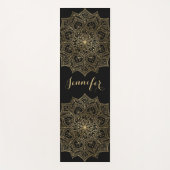 Gold Mandala Blume Individuelle Name Black Yoga Ma Yogamatte (Vorderseite)