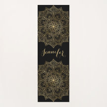 Gold Mandala Blume Individuelle Name Black Yoga Ma