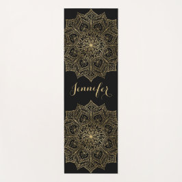 Gold Mandala Blume Individuelle Name Black Yoga Ma Yogamatte