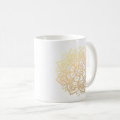 Gold-Mandala-Blume Kaffeetasse (VorderseiteRechts)