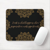 Gold Mandala Blume mit schwarzem Muster Mousepad (Mit Mouse)