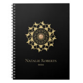 Gold Mandala Blume Notizblock (Vorderseite)