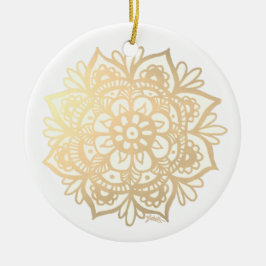 Gold Mandala Boho Chic Blume Keramik Ornament