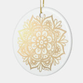 Gold Mandala Boho Chic Blume Keramik Ornament (Links)
