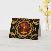Gold Mandala Bronze Buddha Birthday Card Karte (Gelbe Blume)