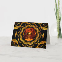Gold Mandala Bronze Buddha Birthday Card