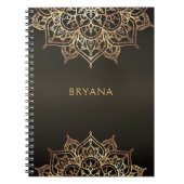 Gold Mandala Brown Bronze Chic Glamour Modernes Gl Notizblock (Vorderseite)