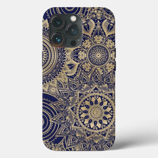 Gold Mandala Collection Blue Design Case-Mate iPhone Hülle (Rückseite)