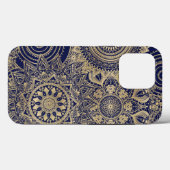 Gold Mandala Collection Blue Design Case-Mate iPhone Hülle (Rückseite (Horizontal))