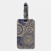 Gold Mandala Collection Blue Design Gepäckanhänger (Rückseite vertikal)