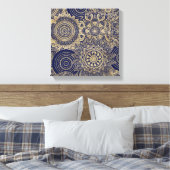 Gold Mandala Collection Blue Design Leinwanddruck (Insitu (Schlafzimmer))
