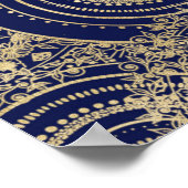 Gold Mandala Collection Blue Design Poster (Ecke)