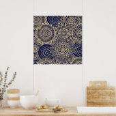 Gold Mandala Collection Blue Design Poster (Küche)