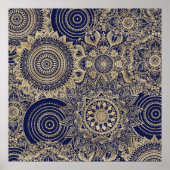 Gold Mandala Collection Blue Design Poster (Vorne)