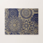 Gold Mandala Collection Blue Design Puzzle (Horizontal)