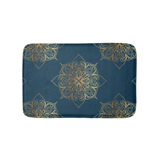Gold Mandala Damask Muster Badematte (Vorderseite)