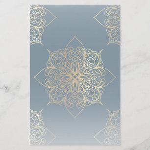 Gold Mandala Damask Muster Briefpapier