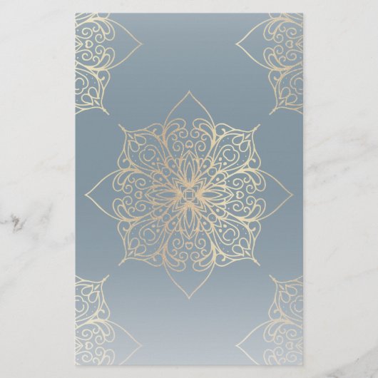 Gold Mandala Damask Muster Briefpapier (Vorderseite)