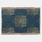 Gold Mandala Damask Muster Decke (Vorderseite)