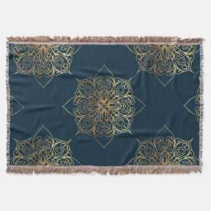 Gold Mandala Damask Muster Decke