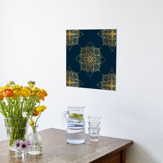 Gold Mandala Damask Muster Foliendrucke (Ablage(Küche))