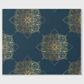 Gold Mandala Damask Muster Geschenkpapier (Flach)