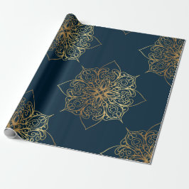 Gold Mandala Damask Muster Geschenkpapier