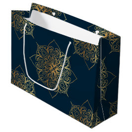 Gold Mandala Damask Muster Große Geschenktüte