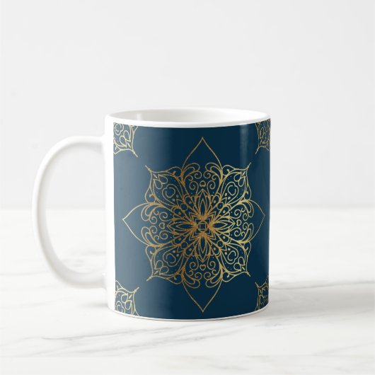 Gold Mandala Damask Muster Kaffeetasse (Links)