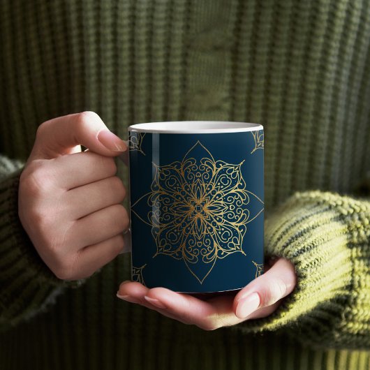 Gold Mandala Damask Muster Kaffeetasse