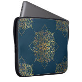 Gold Mandala Damask Muster Laptopschutzhülle (Vorne Rechts)