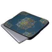 Gold Mandala Damask Muster Laptopschutzhülle (Vorne Knopf)