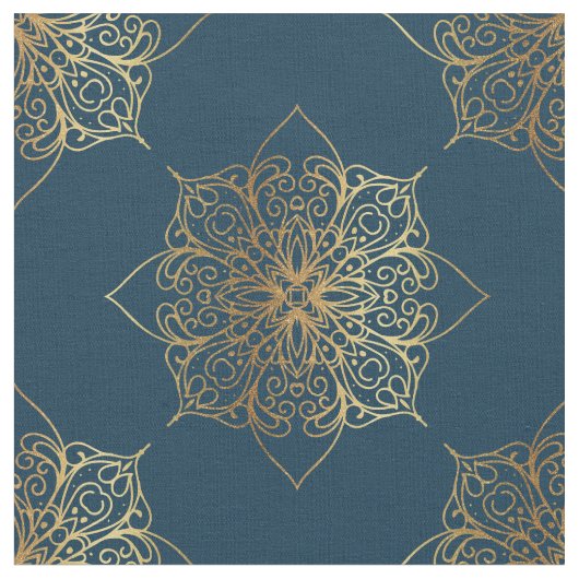 Gold Mandala Damask Muster Stoff (Nahaufnahme)